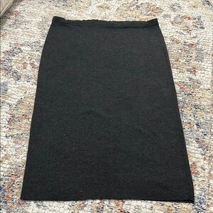 Eileen Fisher 100% Wool Italian Yarn Gray Long Midi Maxi Skirt Size L